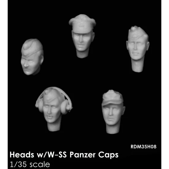 Rado Miniatures 35H08 1/35 Heads with WSS Panzer Caps (5pcs) - Model Figures