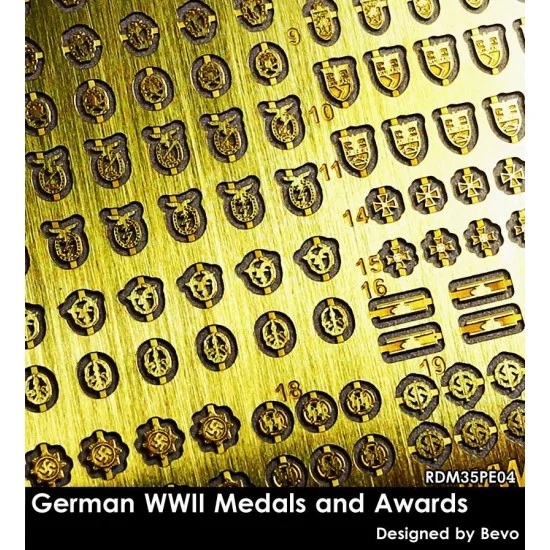 Rado Miniatures 35PE04 1/35 WWII German Medals and Awards (PE) - Model Figures