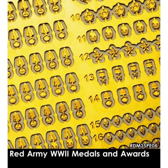 Rado Miniatures 35PE06 1/35 WWII Red Army Medals and Awards - Model Figures
