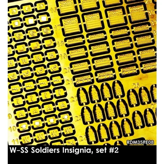 Rado Miniatures 35PE08 1/35 W-SS Soldiers Insignia, set #2 (single fret size 40x60mm)