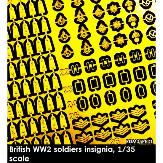 Rado Miniatures 35PE21 1/35 WWII British Soldiers Insignia - Model Figures