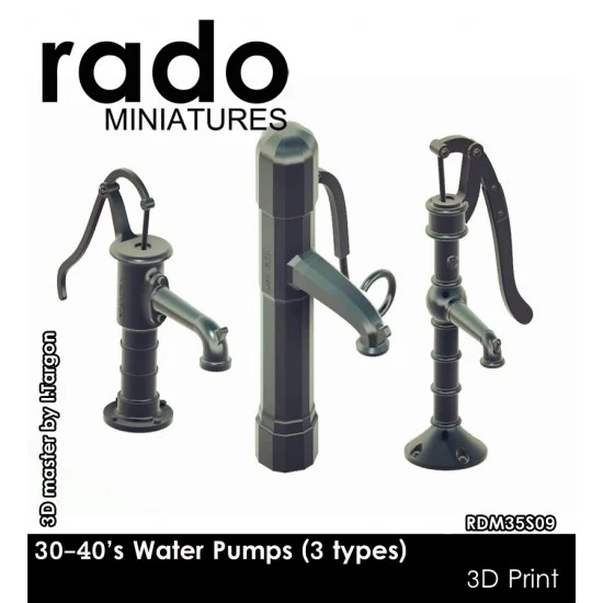 Rado Miniatures 35S09 1/35 Water Pumps 1930-40s (3D Printed)
