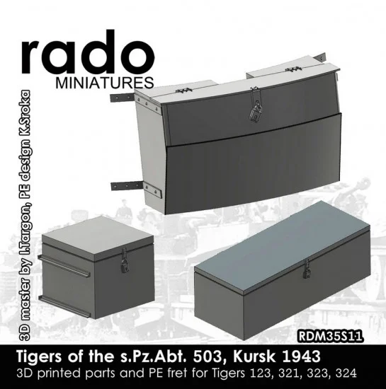 Rado Miniatures 35S11 1/35 Tigers of s.Pz.Abt. 503, Kursk 1943 (3D printed turret bin and boxes, PE sheet) - Military Vehicles & Tanks