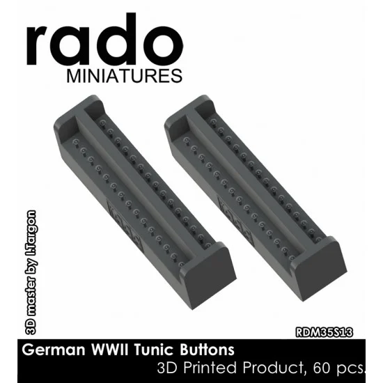 Rado Miniatures 35S13 1/35 WWII German Tunic Buttons (60pcs) - Military Vehicles & Tanks