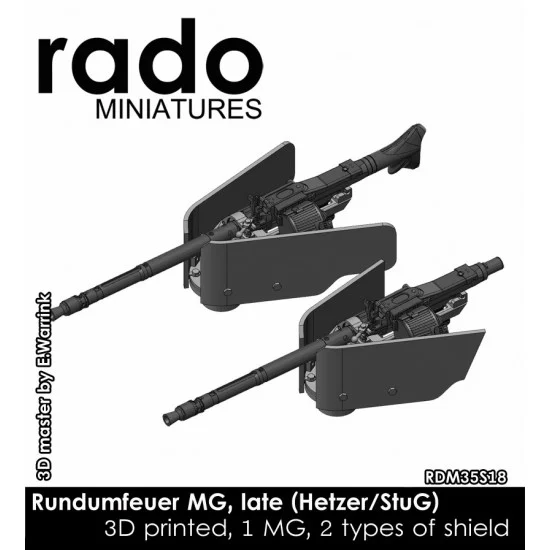 Rado Miniatures 35S18 1/35 Rundumfeuer Maschinengewehr Late for StuG/Hetzer (1x Full Mount w/MG) - Military Vehicles & Tanks