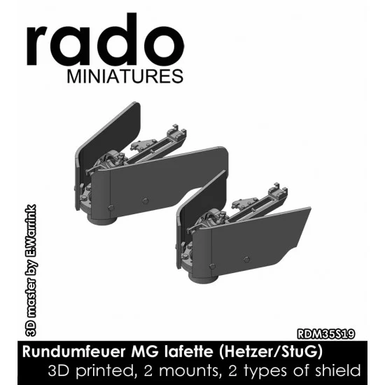 Rado Miniatures 35S19 1/35 Rundumfeuer Maschinengewehr Lafette (2x Full Mount) for Hetzer/StuG - Military Vehicles & Tanks