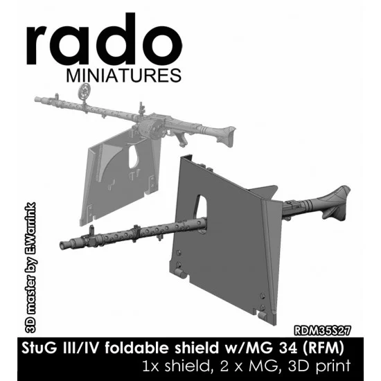Rado Miniatures 35S27 1/35 StuG III/IV Foldable Shield with MG 34 for Rye Field Model - Military Vehicles & Tanks