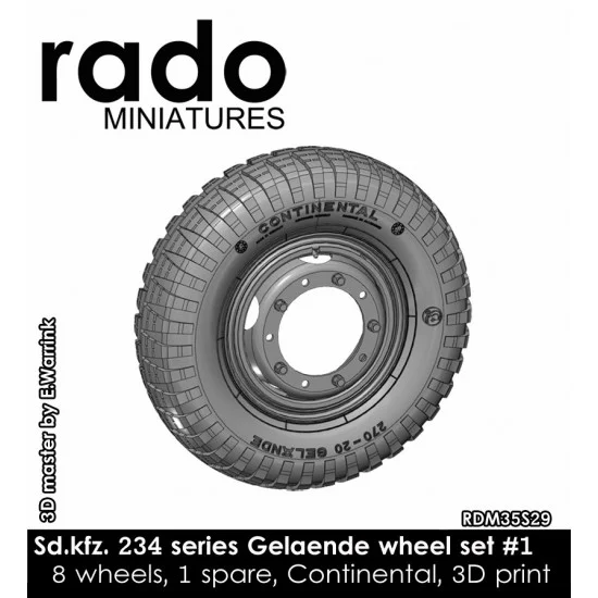 Rado Miniatures 35S29 1/35 Sd.Kfz. 234 Continental Gealende Wheel Set #1 - Military Vehicles & Tanks