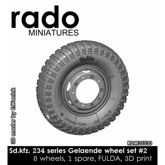 Rado Miniatures 35S30 1/35 Sd.Kfz. 234 Fulda Gealende Wheel Set #2 - Military Vehicles & Tanks