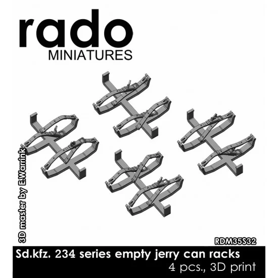 Rado Miniatures 35S32 1/35 Sd.Kfz. 234 Empty Jerry Can Racks (4pcs) - Military Vehicles & Tanks
