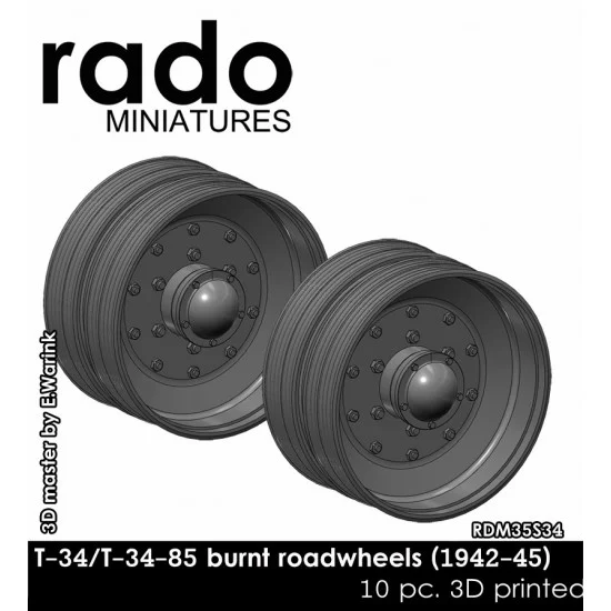 Rado Miniatures 35S34 1/35 Burned Out T-34/T-34-85 Wheels (10pcs)