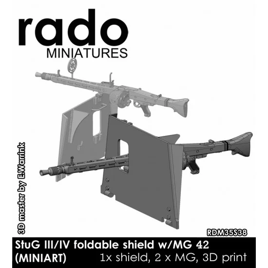 Rado Miniatures 35S38 1/35 StuG III/IV Foldable Shield with MG 42 for MiniArt Kit - Military Vehicles & Tanks