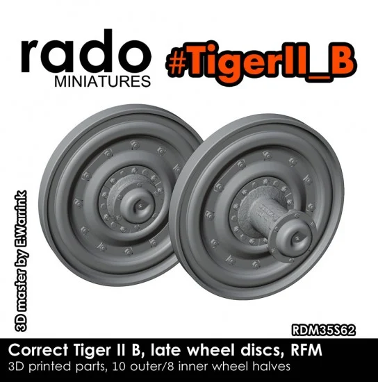 Rado Miniatures 35S62 1/35 TIger II B Correct Wheel Discs (late) for Rye Field Model - Military Vehicles & Tanks