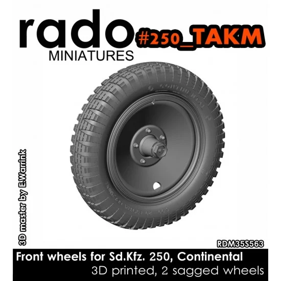 Rado Miniatures 35S63 1/35 Sd.kfz.250 Wheels (Continental) for Takom kit - Military Vehicles & Tanks