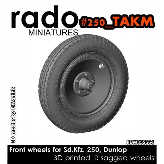 Rado Miniatures 35S64 1/35 Sd.kfz. 250 Wheels (Dunlop) for Takom kit - Military Vehicles & Tanks
