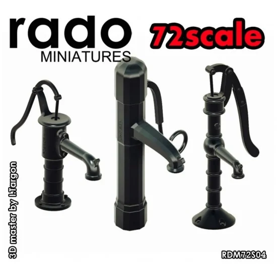 Rado Miniatures 72S04 1/72 Water Pumps (3 types) - Scenics & Diorama