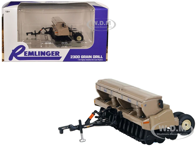 Remlinger 2300 Grain Drill Beige and Black 1/64 Diecast Model by SpecCast - Tractors & Farm Models