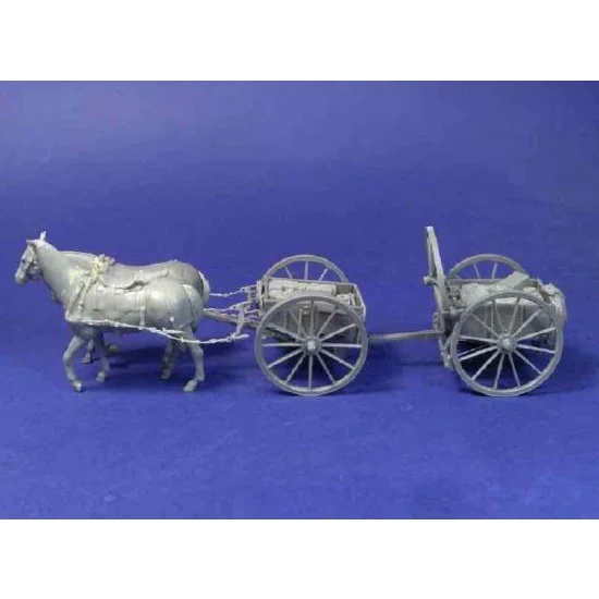 Resicast 351251 1/35 Articulated Wagon with Horses (Full Resin kit) - Military Vehicles & Tanks