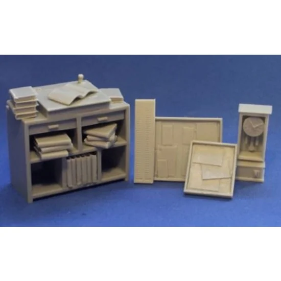 Resicast 352384 1/35 Foreman's Book Desk w/Clocking in Machine - Scenics & Diorama