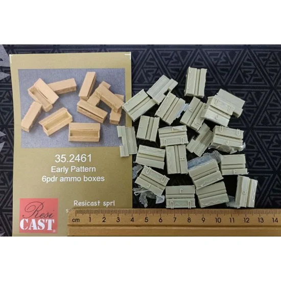 Resicast 352461 1/35 WWII Early Pattern 6pdr Ammo Boxes - Scenics & Diorama