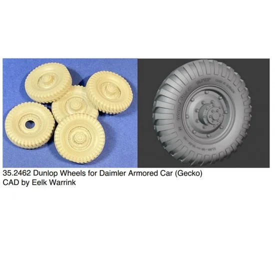 Resicast 352462 1/35 Daimler Armored Car Dunlop Wheels for Gecko Models - Military Vehicles & Tanks