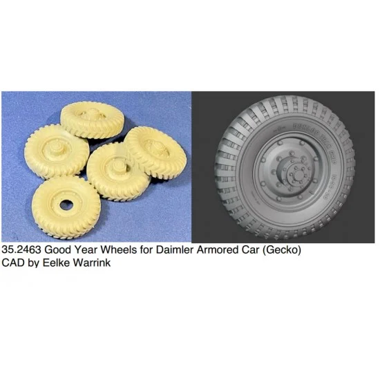 Resicast 352463 1/35 Daimler Armored Car Good Year Wheels for Gecko Models - Military Vehicles & Tanks