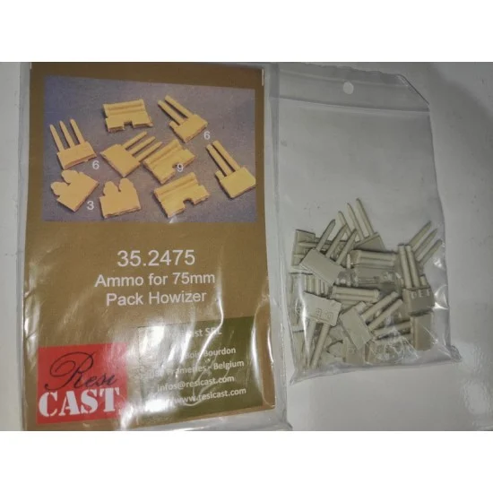 Resicast 352475 1/35 75mm Pack Howitzer M1 Ammo & Containers - Military Vehicles & Tanks