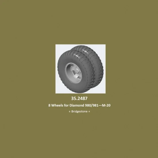 Resicast 352487 1/35 Diamond 980/981-M-20 8 Wheels (Bridgestone tyres) for Merit / I Love Kit