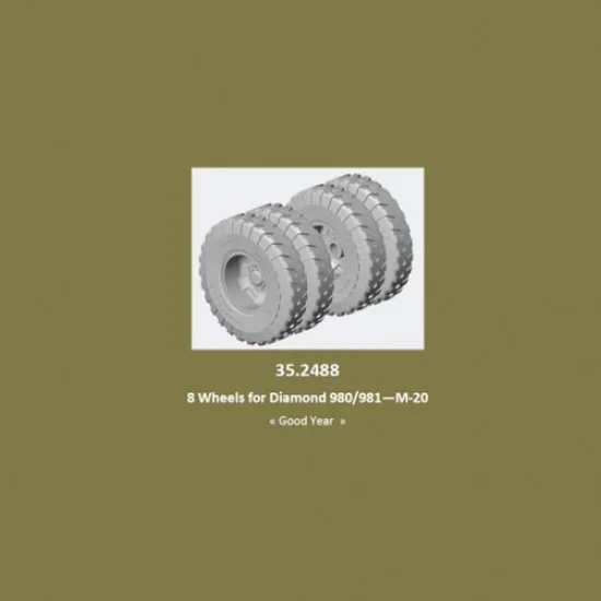 Resicast 352488 1/35 Diamond 980/981-M-20 8 Wheels (Goodyear tyres) for Merit / I Love Kit