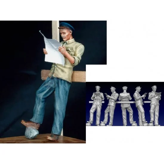 Resicast 357024 1/35 WWI Mechanic / Driver Reading - Model Figures
