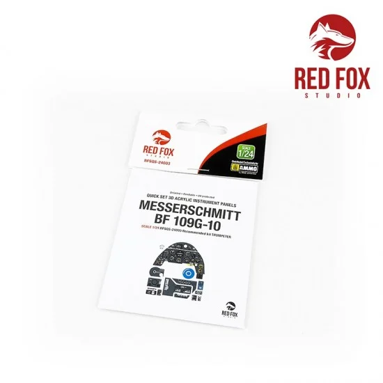 Red Fox Studio 24003 1/24 Messerschmitt Bf 109G-10 Instrument Panel for for Trumpeter kit