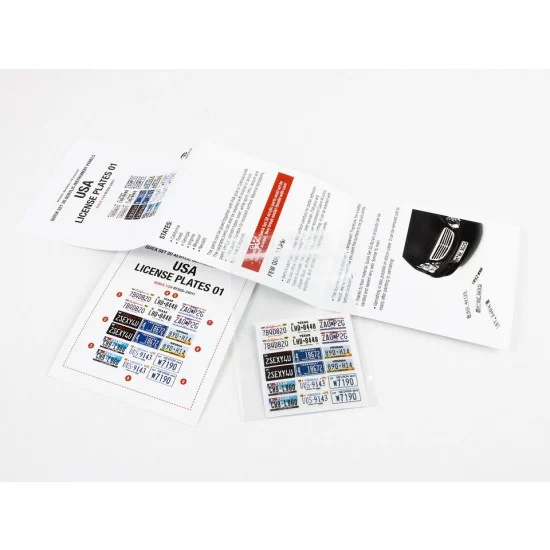 Red Fox Studio 24011 1/24 Quick Set 3D Acrylic Instrument Panel - US License Plates Vol.01
