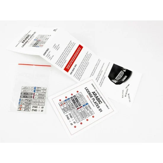 Red Fox Studio 24021 1/24 Quick Set 3D Acrylic Instrument Panel - Arabic License Plates Vol.01