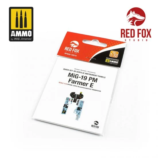 Red Fox Studio 32015 1/32 MiG-19 PM Farmer E Cockpit Instrument Panels & Detail Parts for Trumpeter
