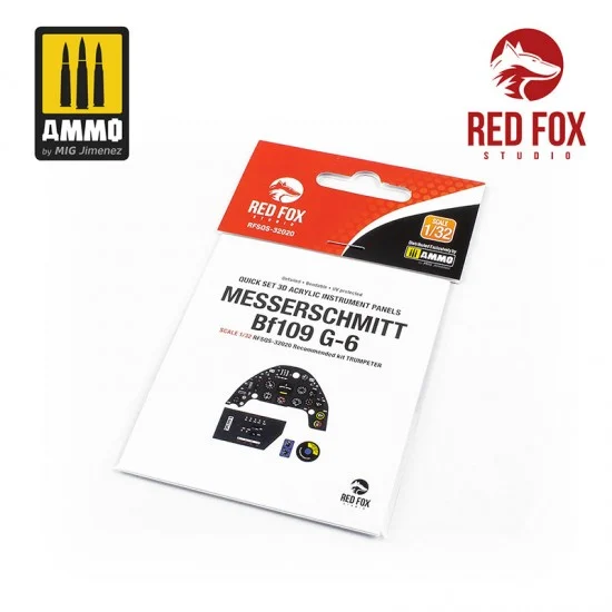 Red Fox Studio 32020 1/32 Messerschmitt Bf 109G-6 Cockpit Instrument Panels & Detail Parts for Trumpeter