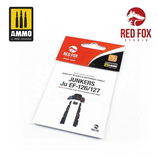 Red Fox Studio 32024 1/32 Junkers Ju EF-126/127 Cockpit Instrument Panels & Detail Parts for Das Werk