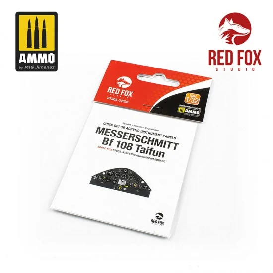 Red Fox Studio 32026 1/32 Messerschmitt Bf 108 Taifun Cockpit Instrument Panels & Detail Parts for Eduard - Model Planes