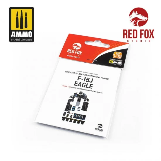 Red Fox Studio 32033 1/32 F-15J Eagle Cockpit Instrument Panels & Detail Parts for Tamiya