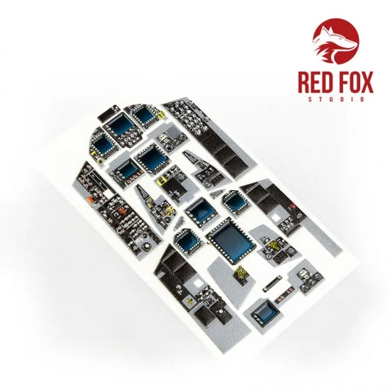 Red Fox Studio 32041 1/32 F/A-18F Super Hornet (up to LOT26) Instrument Panels & Detail Parts for Revell kit
