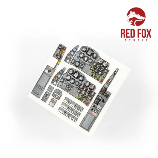 Red Fox Studio 32050 1/32 Messerschmitt Me 262A-1/A-2 Instrument Panels w/R4M & Bomb Selector for Revell kit