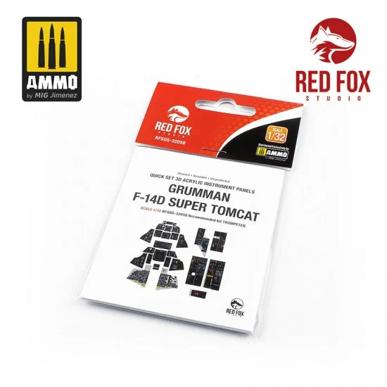 Red Fox Studio 32058 1/32 F-14D Super Tomcat Cockpit Instrument Panels & Detail Parts for Trumpeter