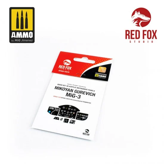 Red Fox Studio 32075 1/32 Mikoyan Gurevich MiG-3 Cockpit Instrument Panels & Detail Parts for Trumpeter
