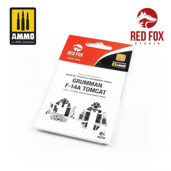 Red Fox Studio 32081 1/32 Grumman F-14A Tomcat Cockpit Instrument Panels & Detail Parts for Tamiya
