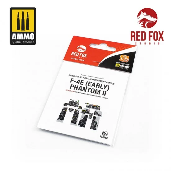 Red Fox Studio 32084 1/32 F-4E Early Phantom II Cockpit Instrument Panels & Detail Parts for Tamiya