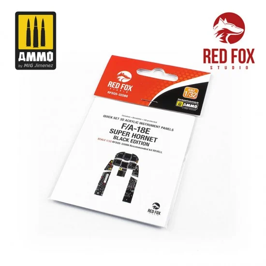 Red Fox Studio 32086 1/32 F/A-18E Super Hornet BE Cockpit Instrument Panels & Detail Parts for Revell