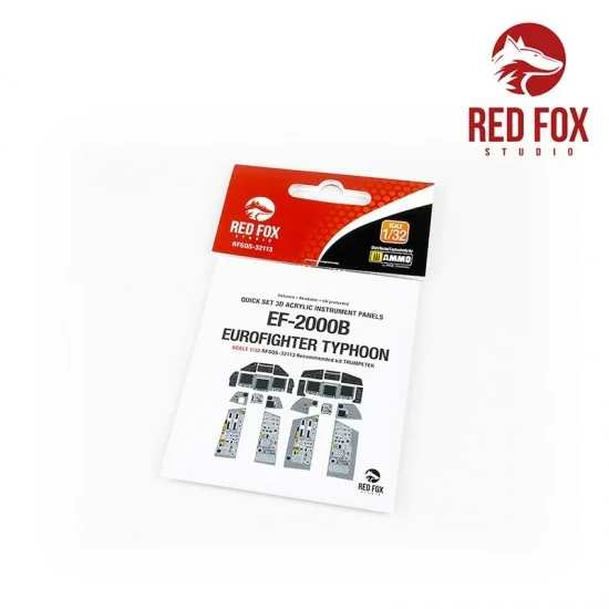 Red Fox Studio 32113 1/32 EF-2000B Eurofighter Typhoon Instrument Panel for for Trumpeter kit