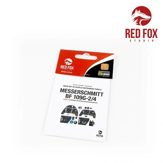 Red Fox Studio 32129 1/32 Messerschmitt Bf 109G-2/G-4 Instrument Panel for for Revell kit