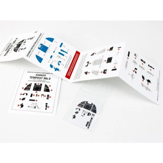 Red Fox Studio 32147 1/32 Hawker Tempest Mk.V 3D Acrylic Instrument Panel (Quick Set) for Revell kits - Model Planes