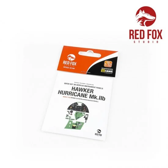 Red Fox Studio 32148 1/32 Hawker Hurricane Mk Iib Instrument Panel for for Revell kit - Model Planes