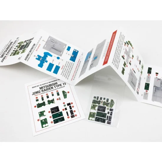 Red Fox Studio 32151 1/32 J2M2 Raiden Type 11 Cockpit Instrument Panels n Detail Parts for Hasegawa kits - Model Planes